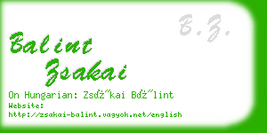 balint zsakai business card